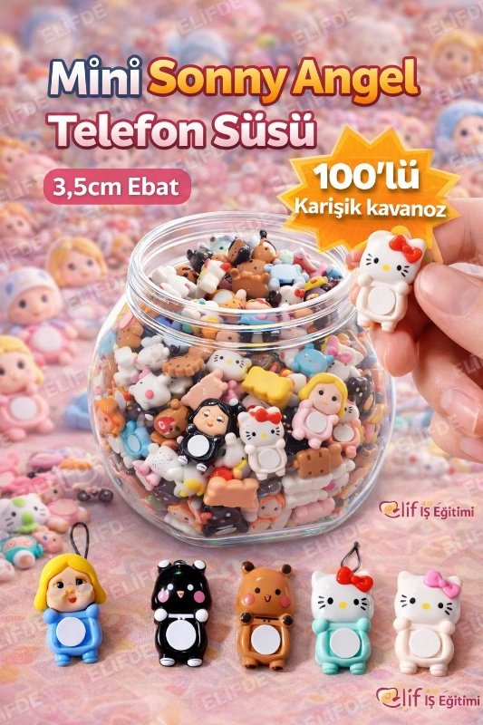 SONY ANGEL MİNİ TELEFON SÜSÜ / 100LÜ KAVANOZ